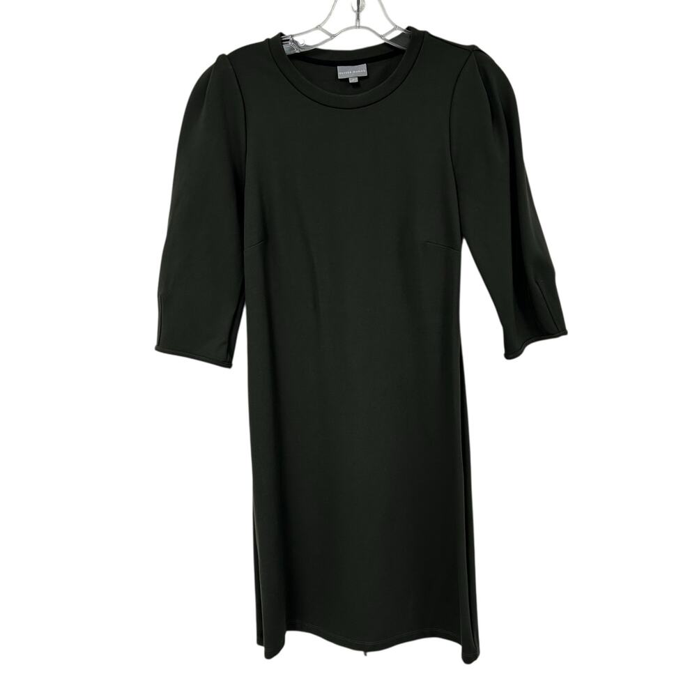 Oliver Bonas Green Elbow Sleeve Corset Tie Back Shift Dress Womens 6
